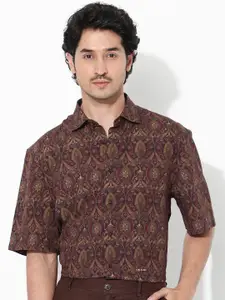 RARE RABBIT Comfort Opaque Ethnic Motifs Printed Cotton Casual Shirt