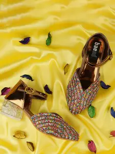 BAESD Girls Embellished Block Heeled Pumps