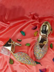 BAESD Girls Embellished Block Heeled Pumps