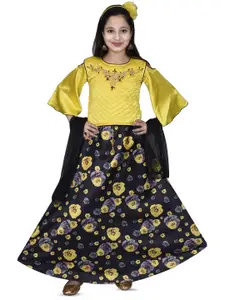 BAESD Girls Embellished Beads & Stones Ready to Wear Lehenga & Blouse With Dupatta