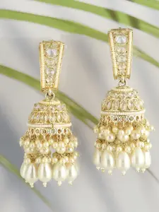 GRLIE Pearls Beaded Contemporary Jhumkas Earrings