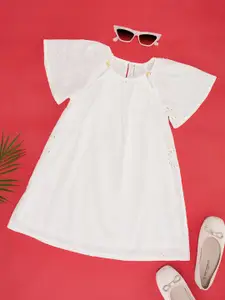 Pantaloons Junior Flared Sleeve schiffili A-Line Dress