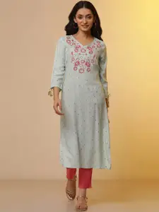 AURELIA Floral Embroidered Kurta