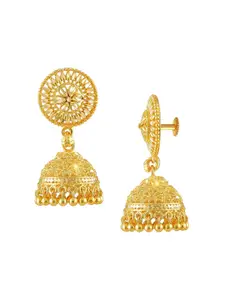 Vighnaharta Set of 2 Gold Plated Bugadi Earrings & Jhumkas