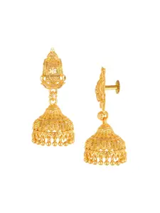 Vighnaharta Gold-Plated Contemporary Jhumkas Earrings