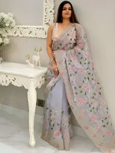 Anouk Floral Organza Saree