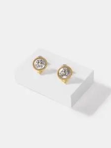 SHAYA 925 Sterling Silver Gold-Plated Contemporary Studs