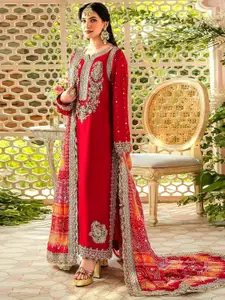 ODETTE Embroidered Semi-Stitched Dress Material