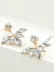 Goho Artificial Stones Studded Floral Studs Earrings