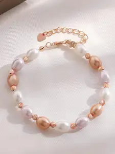 Goho Artificial Stones and Beads Link Bracelet