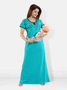 Be You Printed Maternity Maxi Nightdress