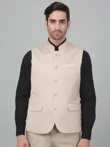 Cantabil Woven Design Single-Breasted Slim Fit Nehru Jacket