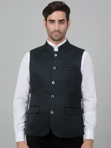 Cantabil Woven Design Single-Breasted Slim Fit Nehru Jacket