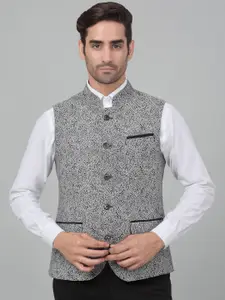 Cantabil Woven Self Design Single-Breasted Slim Fit Nehru Jacket