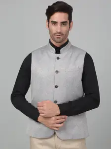 Cantabil Woven Design Single-Breasted Slim Fit Nehru Jacket