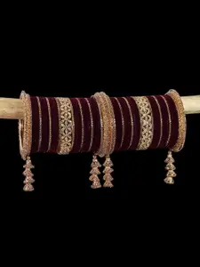 LAVAZZA Set Of 74 Zircon Studded Latkan Chuda Bangles