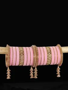 LAVAZZA Set Of 74 Zircon Studded Latkan Chuda Bangles