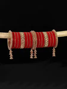 LAVAZZA Set Of 74 Zircon Studded Latkan Chuda Bangles