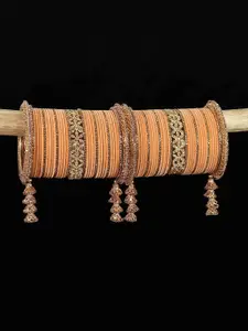 LAVAZZA Set Of 74 Zircon Studded Latkan Chuda Bangles