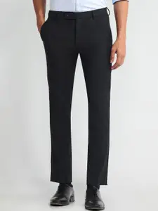 Arrow Men Plain Smart Flex Mid-Rise Slim Fit Formal Trousers