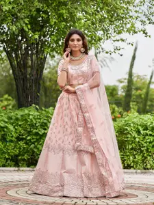 Warthy Ent Embroidered Thread Work Semi-Stitched Lehenga & Unstitched Blouse With Dupatta