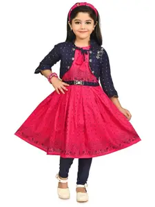 BAESD Polka Dots Print Round Neck Fit & Flare Midi Dress