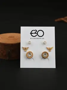E2O Set Of 2 Contemporary Studs Earrings