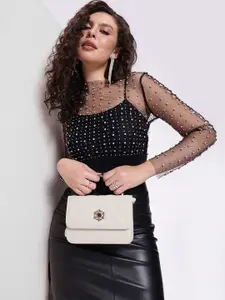 DressBerry Structured Quilted Satchel