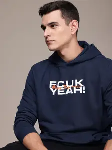 FCUK Brand Logo Printed Hooded Sweatshirt