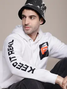 FCUK Typography Printed Hooded Sweatshirt