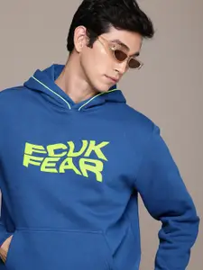 FCUK Typography Printed Hooded Sweatshirt