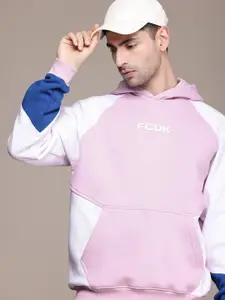 FCUK Brand Logo Print Detailed Hooded Sweatshirt