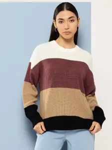 Chemistry Acrylic  Colourblocked Longline Pullover