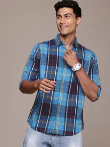 WROGN Pure Cotton Slim Fit Checked Casual Shirt