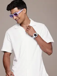 WROGN Self Design Opaque Casual Shirt