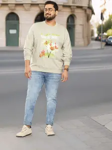 Sztori Plus Size Pullover Printed Sweatshirt