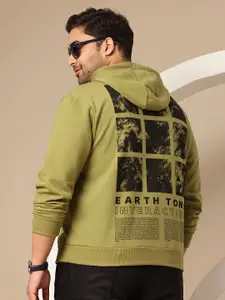 Sztori Plus Size Graphic Printed Hooded Sweatshirt