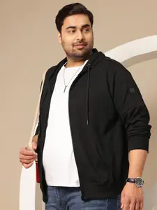 Sztori Plus Size Hooded Front Open Sweatshirt