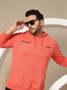 Sztori Plus Size Photographic Print Typography Detail Hooded Sweatshirt