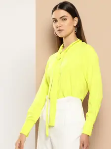 her by invictus Women Neck Tie Semiformal Shirt