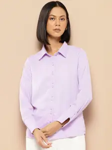 her by invictus Regular-Fit Spread Collar Casual Shirt