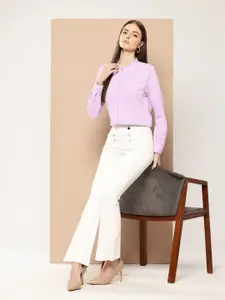 her by invictus Solid Casual Shirt with Front Pleats