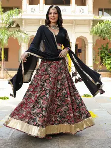 Chandbaali Kalamkari Printed Ready to Wear Lehenga & Blouse With Dupatta