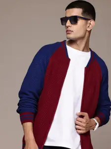 The Roadster Lifestyle Co. Men Ribbed Acrylic Cardigan