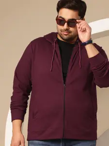 Sztori Plus Size Hooded Front Open Sweatshirt