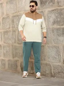 Sztori Plus Size Colourblocked Hooded Sweatshirt