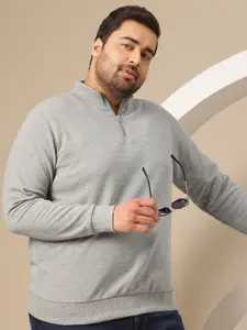 Sztori Plus-Size Self-Striped Sweatshirt