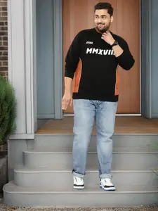 Sztori Plus Size Typography Printed Sweatshirt