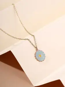 Priyaasi Brass Gold-Plated Floral Minimal Necklace