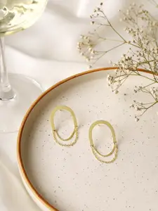 Priyaasi Gold Plated Metal Chain Drop Earrings